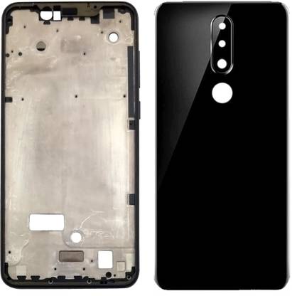 Pacificdeals Nokia Housing Mobile Body Back Panel With Sim Middle Frame For Nokia 5.1 Plus - Black Back Panel