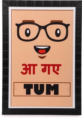 Digital Printed Funny Quotes Wall Poster"AA Gaye Tum"(Multicolor, 20x14 Inches) 3D Poster