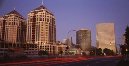 USA California County New City Center Buildings poster Canvas Art
