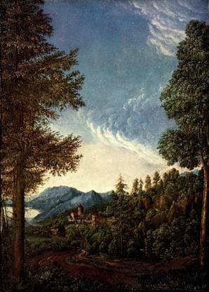 Old Masters 1900 Landscape on the Danube Canvas Art - Albrecht Altdorfer (24 x 36) Canvas Art