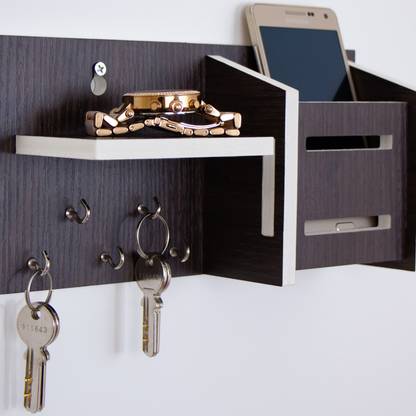 WORA Multipurpose Key Holders and Storage Racks Particle Board Wall Shelf