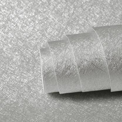 WolTop 300 cm Wall Wallpaper Silver Grey Silk Pattern Beautiful Home Bedroom Furniture Self Adhesive Sticker