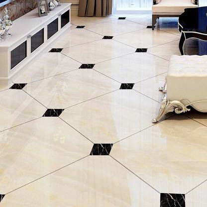 Ampire 8 cm Floor Stickers Tiles Marble Effect Self-Adhesive Waterproof Diamond Decoration Living Room Bathroom Self Adhesive Sticker