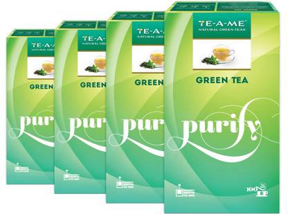 TE-A-ME Purify Pack of 4 (4 X 100 = 400) Green Tea Bags Box