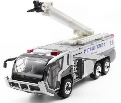 IndusBay Metal Diecast Crash Tender Airport Fire Rescue Truck with Light Sound