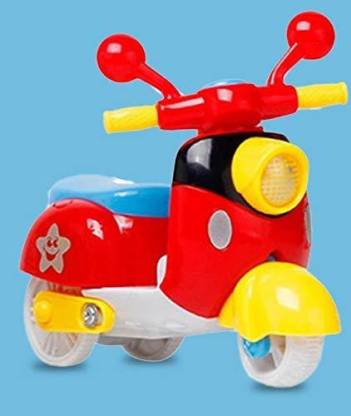 zest 4 toyz Friction Powered Push n Go Cute Design Scooter for Kids Pack of 6