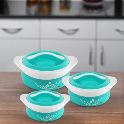 cello Hot Feast Pack of 3 Thermoware Casserole Set  (1500 ml, 1000 ml, 500 ml)