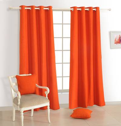 Skyloom 274 cm (9 ft) Long Door Cotton Room Darkening Curtain (Pack Of 2)
