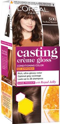 L'Oréal Paris Casting Creme Gloss Hair Color Small Pack , 500 Medium Brown