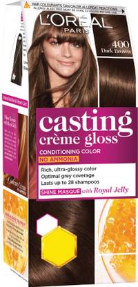L'Oréal Paris Casting Creme Gloss Hair Color Small Pack , 400 Dark Brown