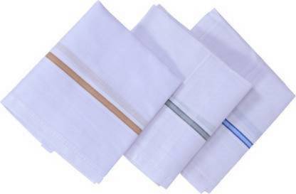 M P STORE cotton-henky ["White"] Handkerchief
