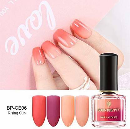 BORN PRETTY Sunlight Sensitive Temperature Color Changing Nail Art Polish CE06 CE06_Rising Sun