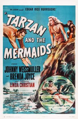 Tarzan And The Mermaids Canvas Art - (11 x 17) Canvas Art