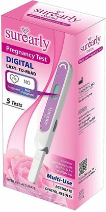 Surealry Digital Multi-Use Pregnancy Test (5 Tests) Digital Pregnancy Test Kit
