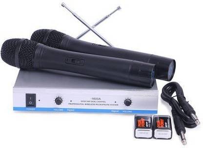 Divinext 2-in-1 Dual VHF Wireless Microphone System 1600 Series with Amplifier Microphone
