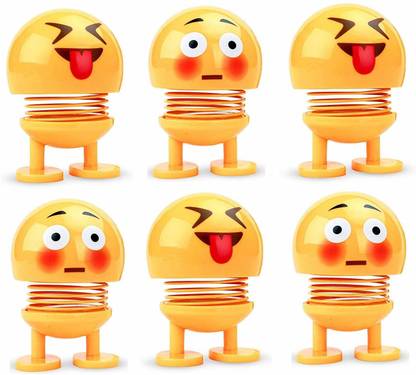 TROST bobble Toys car dashboard spring emoji(pack of 6)