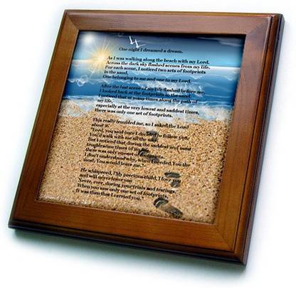 Footprints in the Sand on Beach with Poem 3D Poster