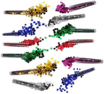 MAJESTIC BASKET PREMIUM QUALITY GLITTER SPARKLE STAR FOR ARTS & CRAFTS ETC [PACK OF 12]
