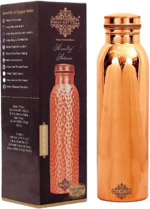IndianArtVilla Pure Copper Water Bottle,Leak Proof design ,Drinkware 900 ml Bottle