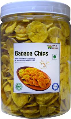 Veg E Wagon Banana Chips 500 Gm in Pet Jar Chips