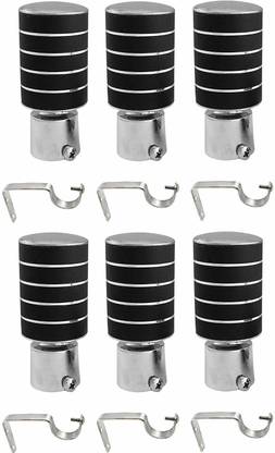Bzcarts Silver Curtain Knobs, Rod Rail Bracket, Curtain Hooks Metal