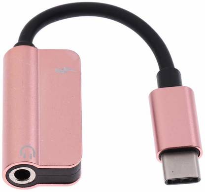 gr8 Sky Stereo Audio Cable 8 m Type-C 2in1 Convertor Same Time Use for 3.5mm Jack Music Audio and Fast Speed Charging Adapter/Convertor/Cable (Earphone's Volume Up Down Keys, Mic Not Supportable)