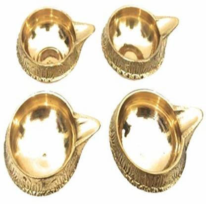 ऑजियनब Diwali diya of brass and copper पीतल (4 का पैक) टेबल दीया