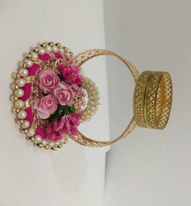 Shubh Avsar SHUBH AVSAR DIYA MODEL NAME PINK FLOWER PINK Cast Iron Table Diya