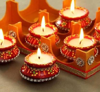 Flipkart SmartBuy Pottery (Pack of 12) Table Diya Set