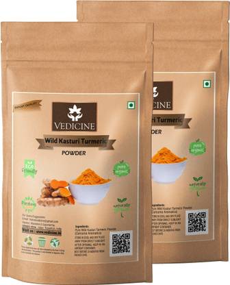 VEDICINE Oragnic Wild Amba Haldi Kasturi Turmeric Manjal Powder For Skin Whitening