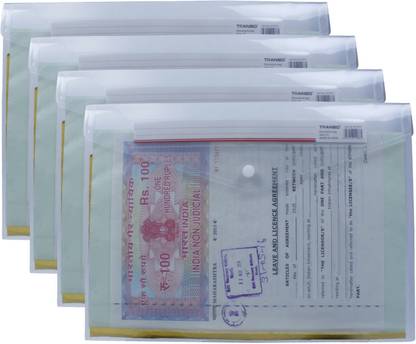 TRANBO Plastic Transparent Bag Envelope Legal File Folder Document Organizer