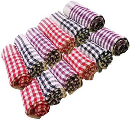 Ninki Fresh Pack of 12 Cleaning Cloth Kitchen Towel Multipurpose Kitchen Napkin Wet and Dry Cotton Cleaning Cloth