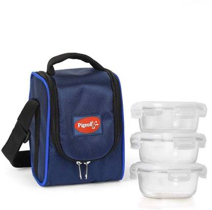 Pigeon 14339 3 Containers Glass Office Lunch Box
