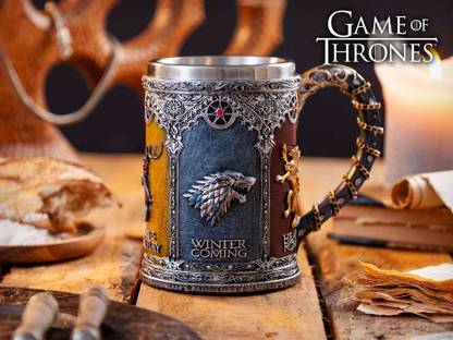 UNIQUE GAME OF THRONES ALL HOUSE RESIN MUG 600ML Stainless Steel Beer Mug