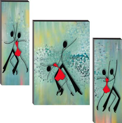 Masstone HD 3 Piece MDF Panel Painting Digital Reprint 18 inch x 24 inch Painting