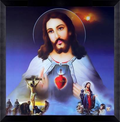 CATALOGWALA Jesus Elegant Design Digital Holy Spirit Photo Frame Digital Reprint 12 inch x 12 inch Painting