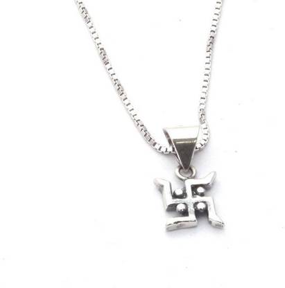 Raviour Lifestyle Swastik satiya silver pendant energized Silver Locket