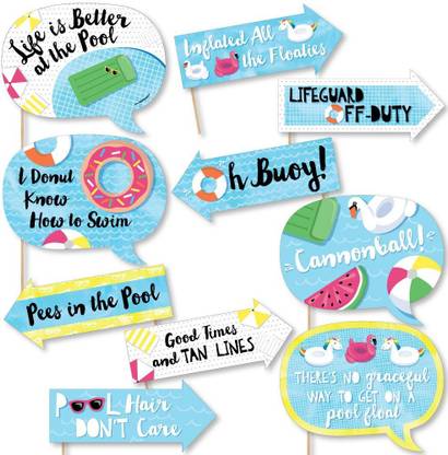 Theme My Party pool party photo prop for photo booth for birthday party Photo Booth Board