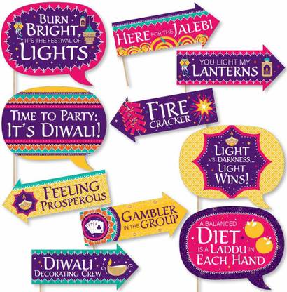 Theme My Party Diwali party photo props for diwali party decoration Photo Booth Board