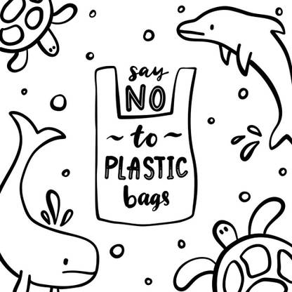say no to plastic bags Paper Print
