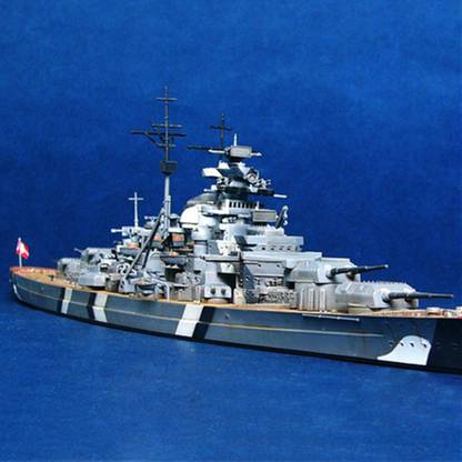 1:700 Scale Assembled Battleship Ship Model Kits Toy Display Home Deco Fine Art Print