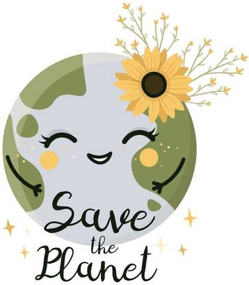 beautiful earth sticker poster|save environment Paper Print