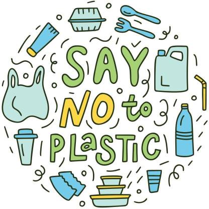 say no to plastic sticker poster|save environment|NO plastic|save earth ...