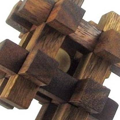Winshare Puzzles and Games Caged Ball Wooden Brain Teaser Puzzle