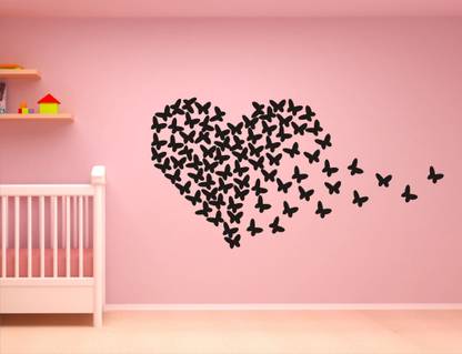 MADHUBAN DÃÂ?ÃÂ?COR 61 cm Wall Stickers Black TITLI Self Adhesive Sticker