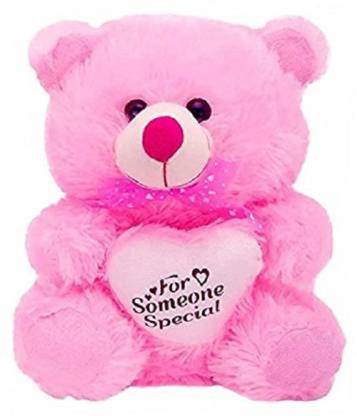 RBB HUB Heart Soft Plush Toy Teddy Bear (Pink)  - 4 cm