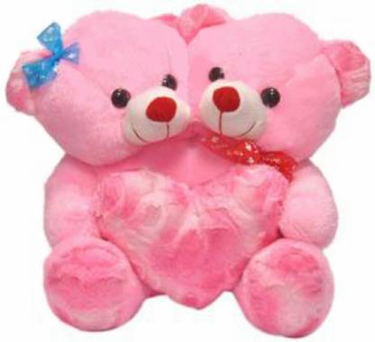 Glorious Trader Lovable Soft Stuffed Cute Twins Couple Heart Teddy Bear Toy (35 CM)  - 13 inch