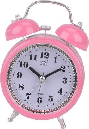 Triangle Ant Analog-Digital Pink Clock