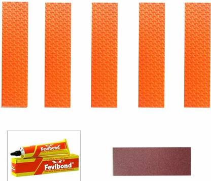 Quinergys Toe Guard Cricket BAT Repair KIT (5pc Toe1 +Abrasive Strip +1 Fevibond) Cricket Bat Toe Guard