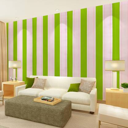 VI COLLECTIONS GREEN & WHITE STRIPES